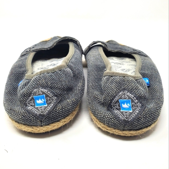 Freewaters Denim Blue Canvas slip on espadrilles/flats size 8 - Picture 7 of 9